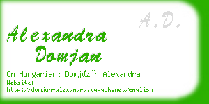 alexandra domjan business card